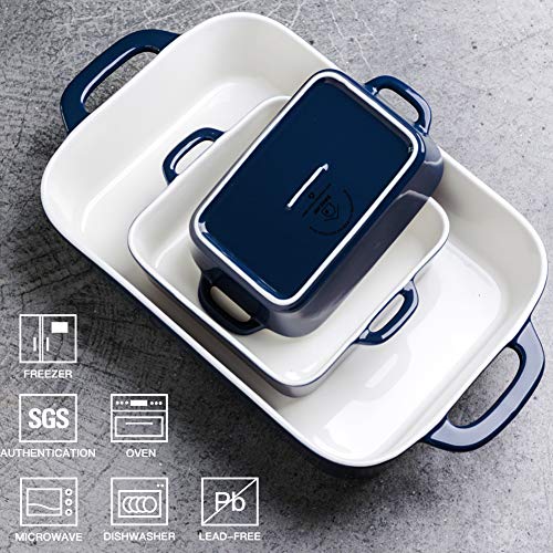 Sweejar Ceramic Bakeware Set (White / 12.8 x 8.9 Inches)