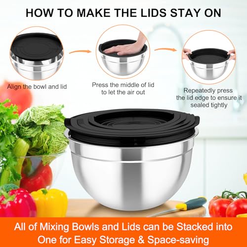 Mixing Bowls with Lids (Black)