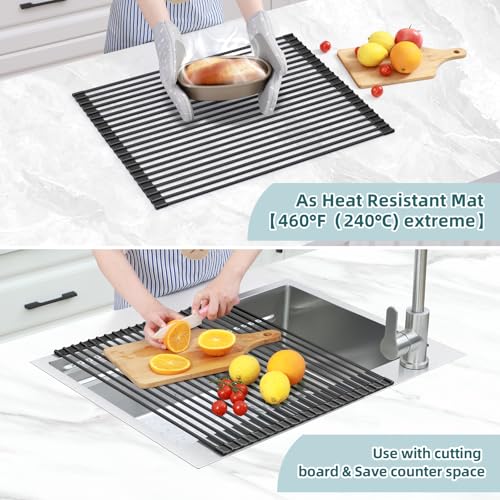 Sink Drying Rack (Black / 20.5"W x 16.1"L)