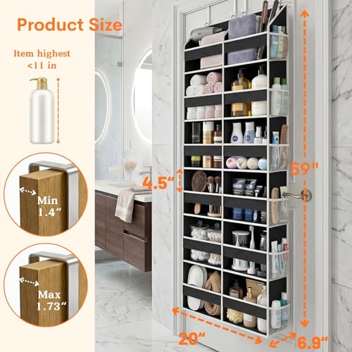 Over The Door Organizer 6 Tiers (Black / 6 Tiers)