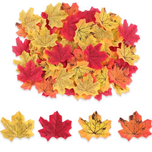 400Pc Artificial Fall Leave Silk Maple Leaf for Thanksgiving Decor (400 Pc Fall Leaves / Fall Leaves)