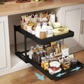 2 Tier Expandable Pull Out Cabinet Organizer (21" Deep / Black)