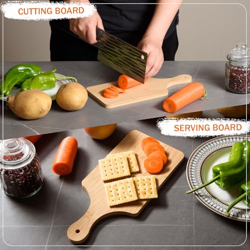 6 Pcs Small Bamboo Cutting Board Bulk 11x5 Inch Personalized Wood Chopping Board Customized Laser Engraving Charcuterie Boards for Wedding Mother's Day Housewarming Present