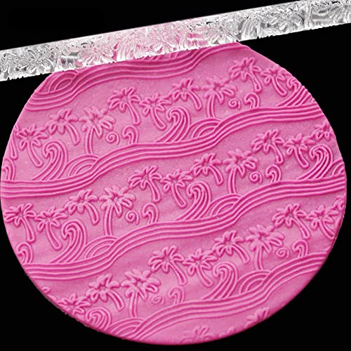 Acrylic Rolling Pin with 28 Patterns (52012 Coconut Tree Beach)
