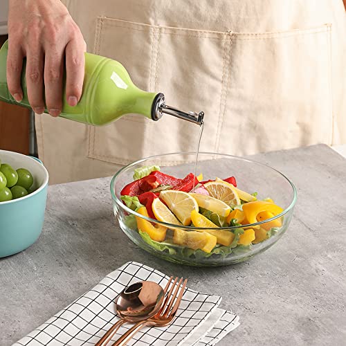 Sweejar Ceramic Olive Oil Dispenser Bottle (15.5 oz, Set of 1 / Gradient Green)