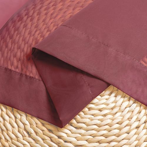 Burgundy Sheer Valances for Windows (Burgundy / 42"W x 16"L (Pack of 2))
