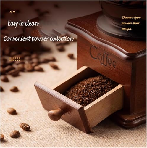 Burr Coffee Grinder Manual Wooden Hand Crank Bar Gift