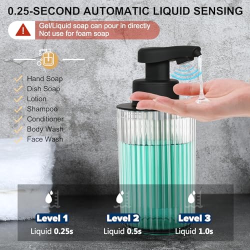 Automatic Soap Dispenser Touchless Liquid Pump 9 oz Rechargeable