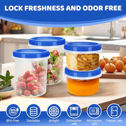 Heavy Duty Airtight Plastic Containers with Twist Top Lids (32oz-6 pack)