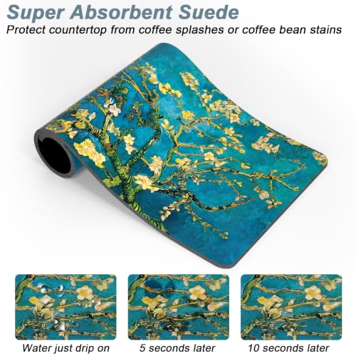 Coffee Mat 16" x 24" Coffee Bar Mats for Espresso Machine Station Accessories and Organizer (Almond Blossom / 16" x 24")