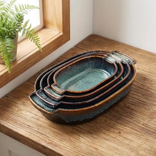 Porcelain Casserole Baking Dish (Oval 2 pieces / 8.7 x 5.5 Inch (22.7 oz))