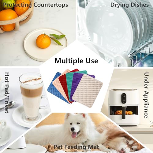 4-in-1 Silicone Mat: Air Fryer & Coffee Maker, 12"x12", Lichen Blue (Lichen Blue / 12" x 12")