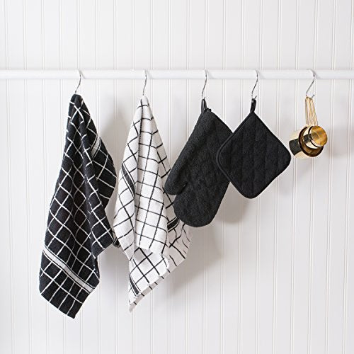 Basic Terry Collection 100% Cotton Quilted (Black / Oven Mitt)