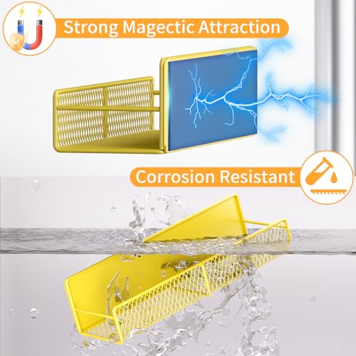 Magnetic Spice Rack for Refrigerator (Yellow / 4 Pack)