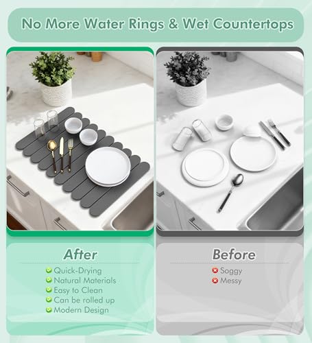 Stone Dish Drying Mat for Kitchen Counter