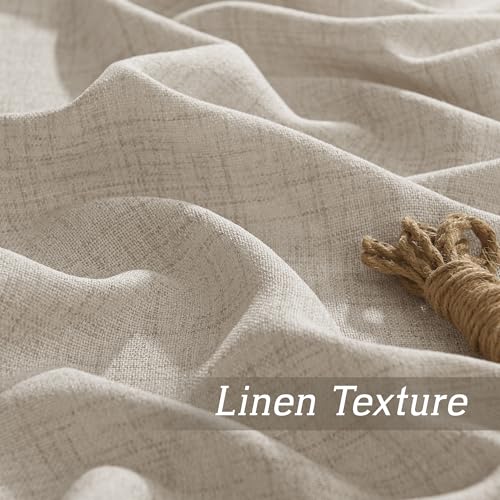 Linen Semi Sheer Curtains for Bedroom Living Room 84 inches Long (Z - Natural / 52"W x 84"L (Pack of 2))