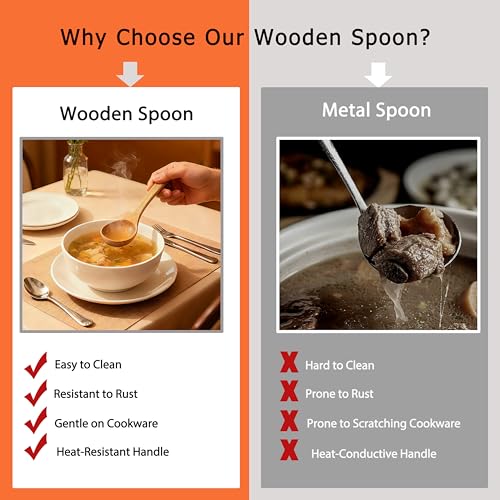 Ladle Kaloo Teak Acacia Wooden Soup Ladle Spoons for Cooking