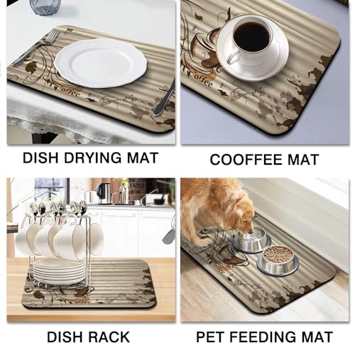 Coffee Bar Mat Accessories for Countertop (Coffee-11-1 / 24" x 18")