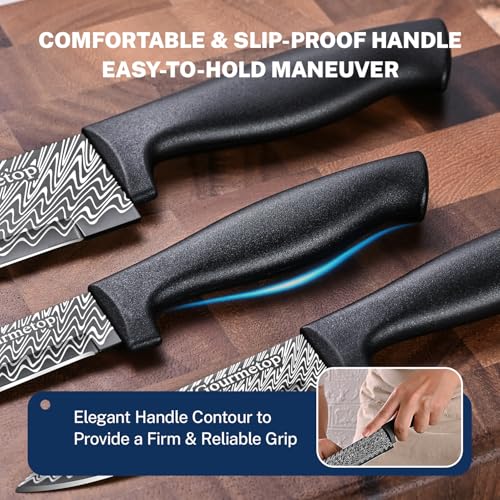 3PCS Kitchen Knife Set with Cover (Black-3pcs / 3pcs kitchen knife set)