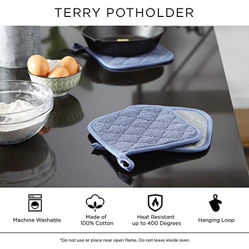 Basic Terry Collection Quilted 100% Cotton (Potholder (3 Piece) / Black)