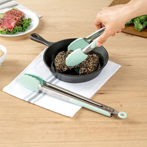 Teal Stainless Steel Kitchen Tong Set (Set / Teal)