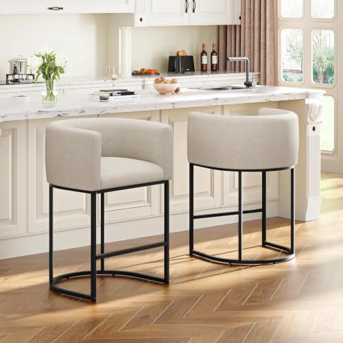 26" H Counter Height Bar Stools Set of 1 (Beige / Set of 1)