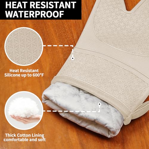 Silicone Oven Mitts (Apricot)