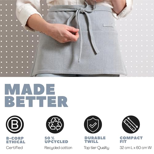Chef Waist Aprons for Women with Pockets (Pro Chef Twill / Blue Denim)