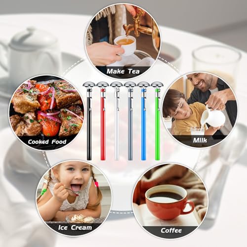 6 Pcs Stainless Steel Kitchen Dial Thermometer 5" (Multicolor)