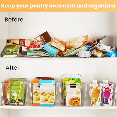 8 Pack Clear Storage Bins (L(11.2"L x 7.5"W x 6"H))