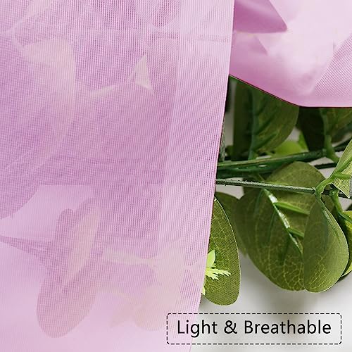 Pink Sheer Valances for Window 2 Pack (Pink / 42"W x 14"L (Pack of 2))
