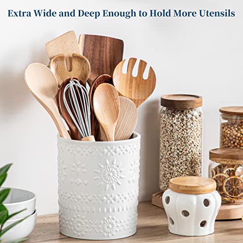 7.2" Ceramic Utensil Holder (White / 7.2" (Single))