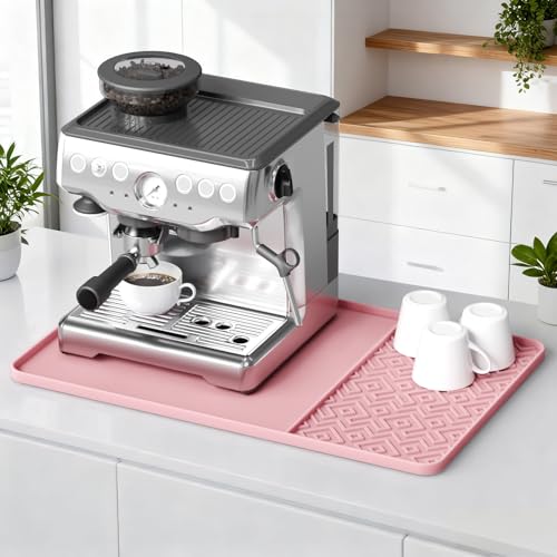 Silicone Coffee Mat with Raised Edges 24" x 16" (Pink / 16'' x 24'')