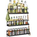Spice Rack Wall Mounted 3 Pack (Black / 3 Pack)