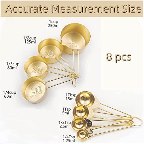 Gold Measuring Cups and Spoons Set (Gold)