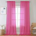 Hot Pink Sheer Curtains 96 Inches Long 2 Panels (Hot Pink / 42"W x 96"L (Pack of 2))
