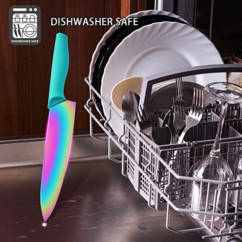 Knife Set with Spoons (F-Rainbow Blade/Spoons / 17-Piece)