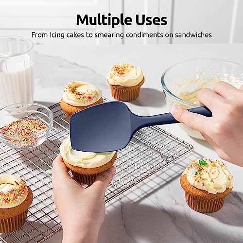 Silicone Spoon Spatula Set of 3 (Multicolors)