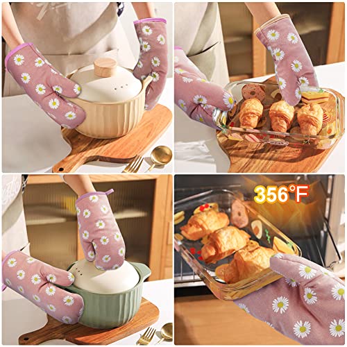 Oven Mitts and Potholders (Daisy-pink)