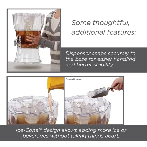 3.5 Gallon Clear Drink Dispenser with Ice Cone and Spigot (CLEAR/HANG / Dispenser)