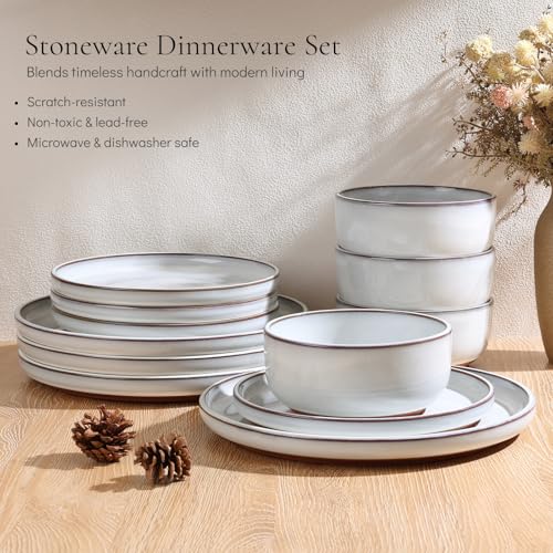 Stoneware Dinnerware Sets for 6 (Glacier White / Service for 6)