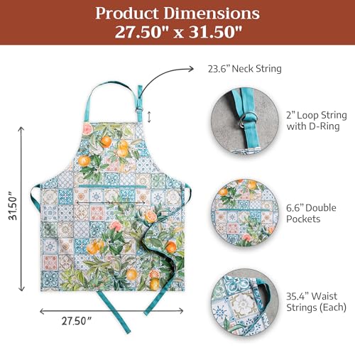 Aprons for women with Pocket 100% Cotton Pack of 1 (015 - Agrume)