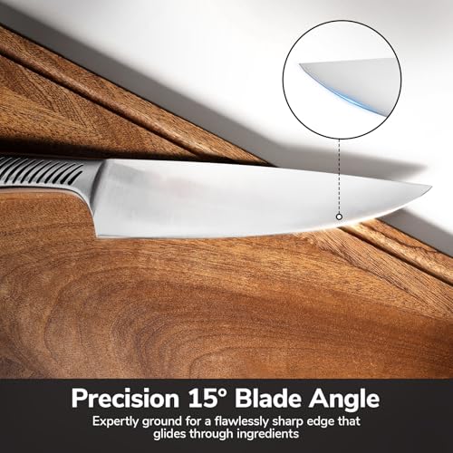 14 Piece Japanese Gyutou Stainless Steel Kitchen Knife Set (Light Brown)