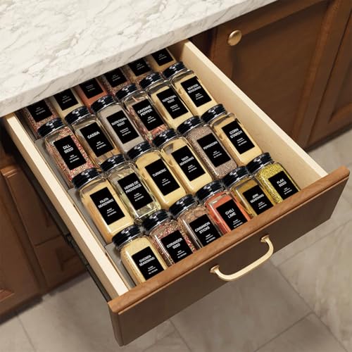 24 Pcs Glass Spice Jars with 398 Labels