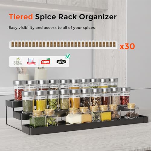 Expandable Spice Rack Organizer (Black / 1 Pack)