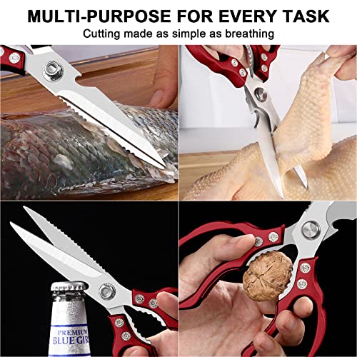 Kitchen Scissors All Purpose Heavy Duty (Red)