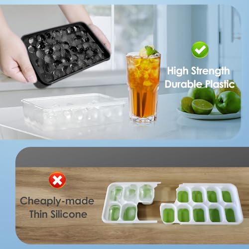Ice Cube Tray with Lid and Bin (0.8"-2 pack / Black)