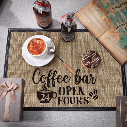 2 Pcs 20 x 14 Inch Coffee Placemats for Countertop (Fresh Style)