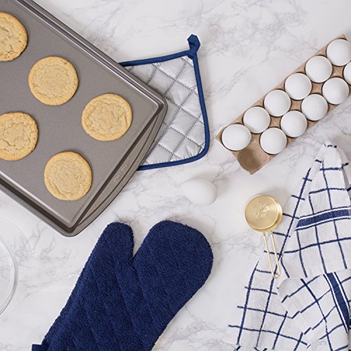Basic Terry Collection Quilted 100% Cotton (Potholder (3 Piece) / Nautical Blue)