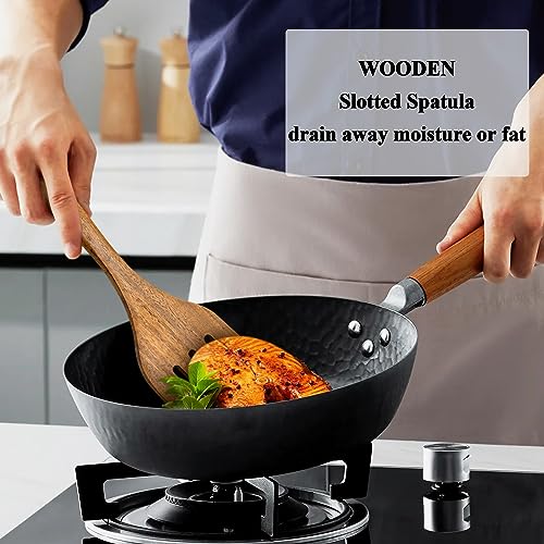 Wooden Spatula Nonstick Turner Acacia Wood (Acacia Wood Angle)